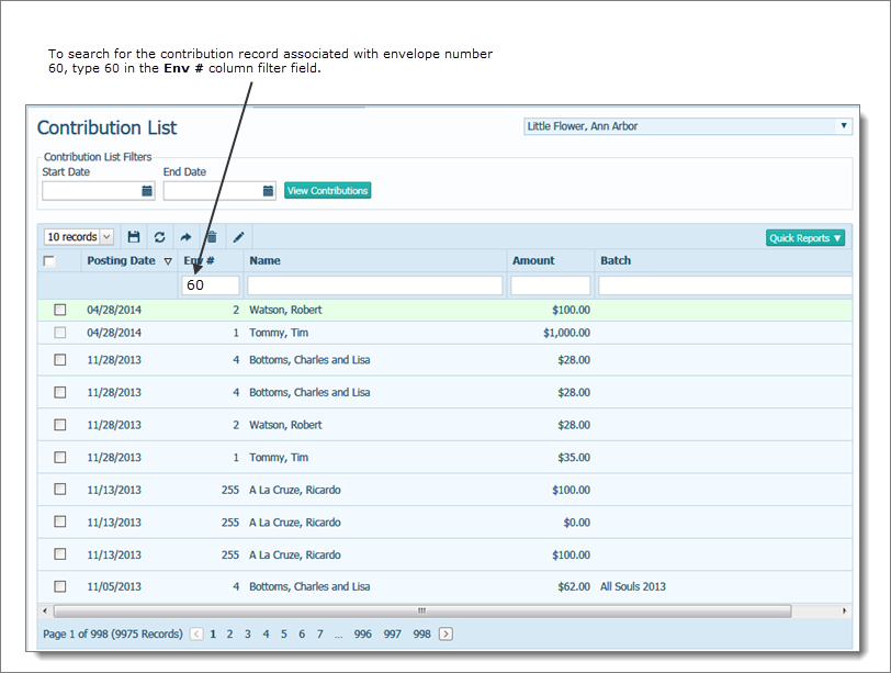 How to Edit a Contribution Record